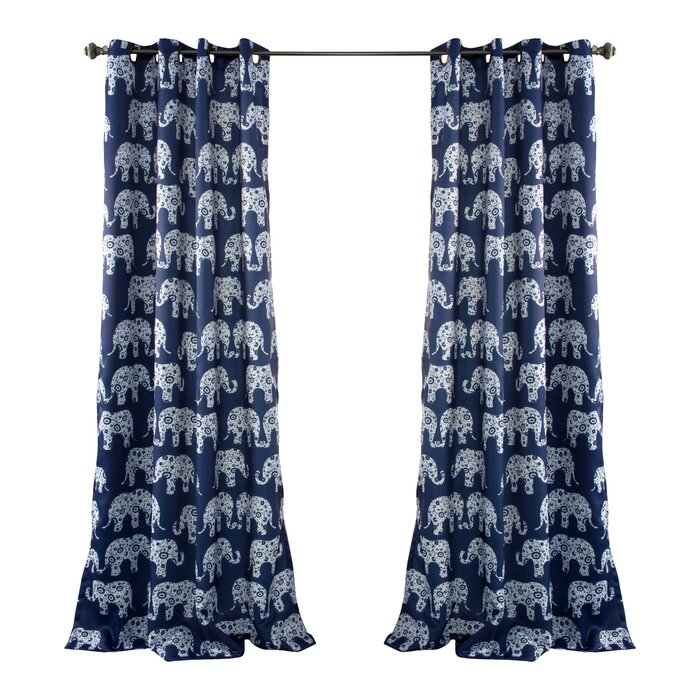 Bennett Wildlife Animal Print Room Darkening Grommet Curtains/Drapes (Set of 2) #EE135