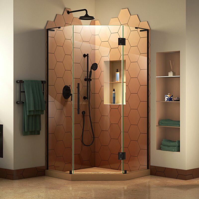 *AS IS* SHEN-263636AS-IS DreamLine Prism Plus 36 in. D x 36 in. W x 72 in. H Frameless Hinged Shower Enclosure (GLASS DOORS ONLY) KBO335