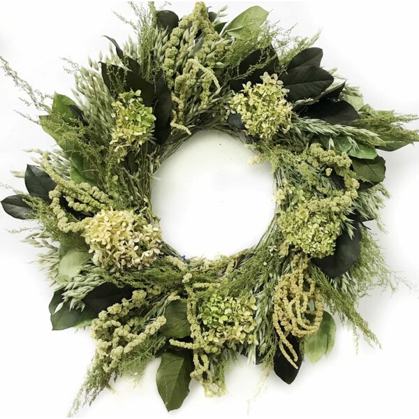 30" H x 30" W x 6" D Green Dried Fairmont Floral Wreath K8628