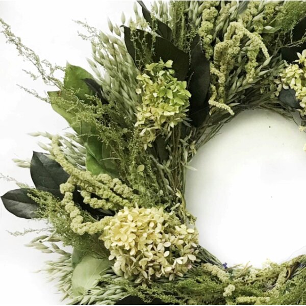 30" H x 30" W x 6" D Green Dried Fairmont Floral Wreath K8628