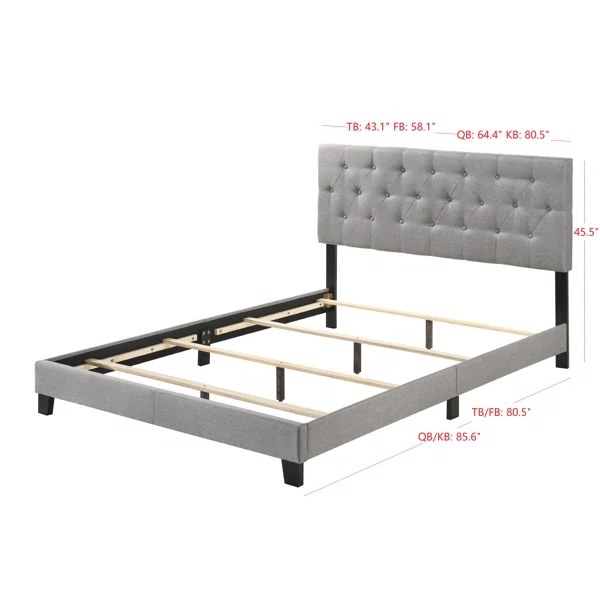 Drusilla Tufted Upholstered Low Profile Standard Bed Full
