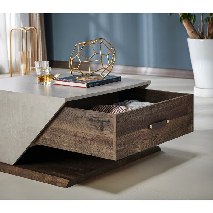 Reclaimed Oak Dunagan Solid Coffee Table with Storage