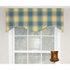 Duncaster Plaid Cotton Scalloped 51'' Window Valance in Porcelain B71-DS553