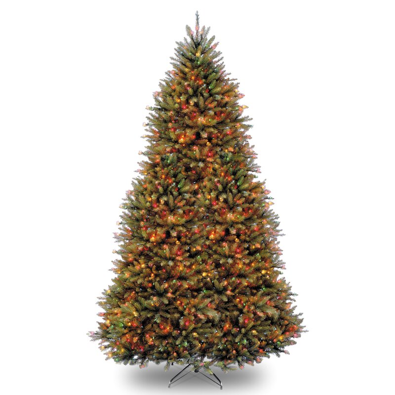6.5' H Dunhill Fir Green Artificial Christmas Tree with Color + Clear Lights