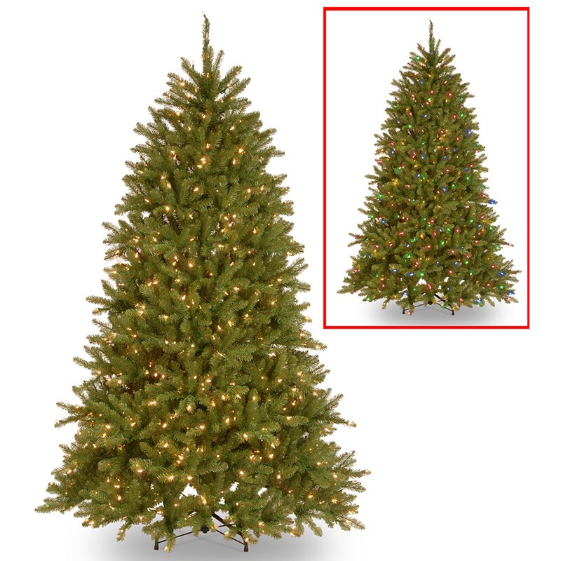 6.5' H Dunhill Fir Green Artificial Christmas Tree with Color + Clear Lights