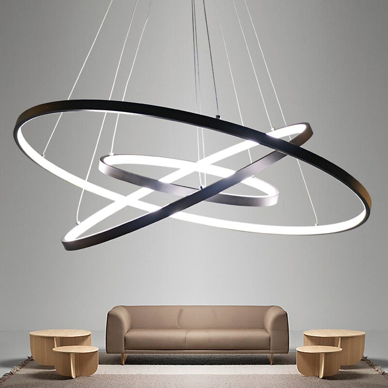 Black Dyal 3 - Light Unique / Statement Tiered LED Chandelier 3000k