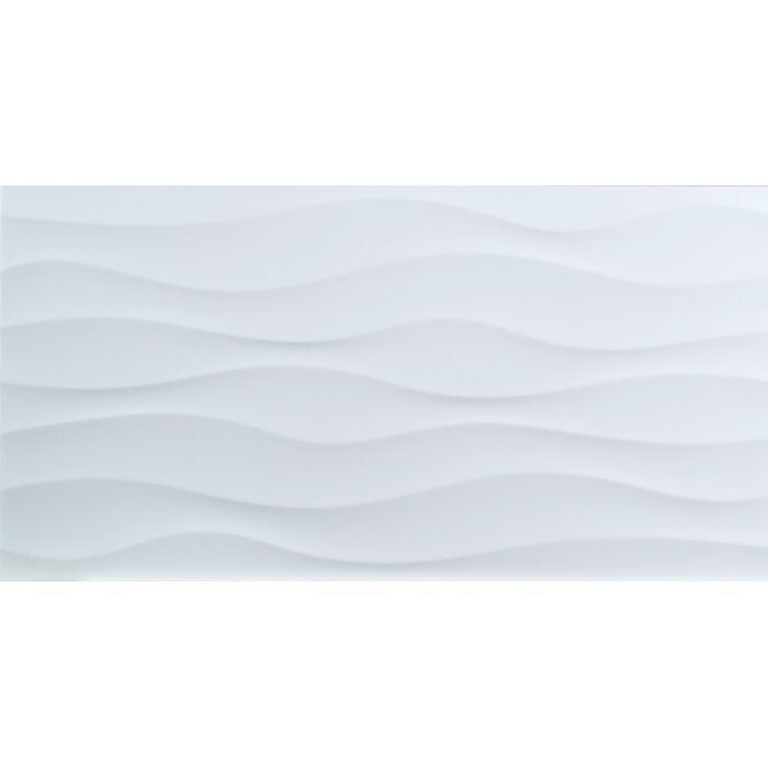 4 Boxes - Dymo 12" x 24" Ceramic Fabric Look Tile, White - Approx. 64 Square Feet (#K5068 - 4 BOXES)