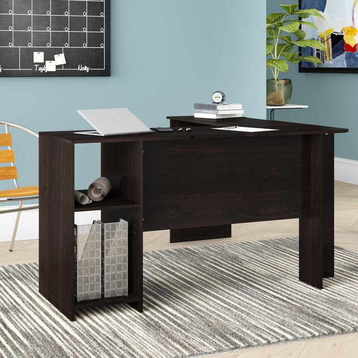 Eakins L-Shape Credenza Desk, Espresso (#631)
