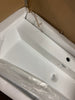 39.38 in. White Above Counter Wall Mounted Ceramic Rectangular Vessel Sink with Pop Up Drain and Overflow
