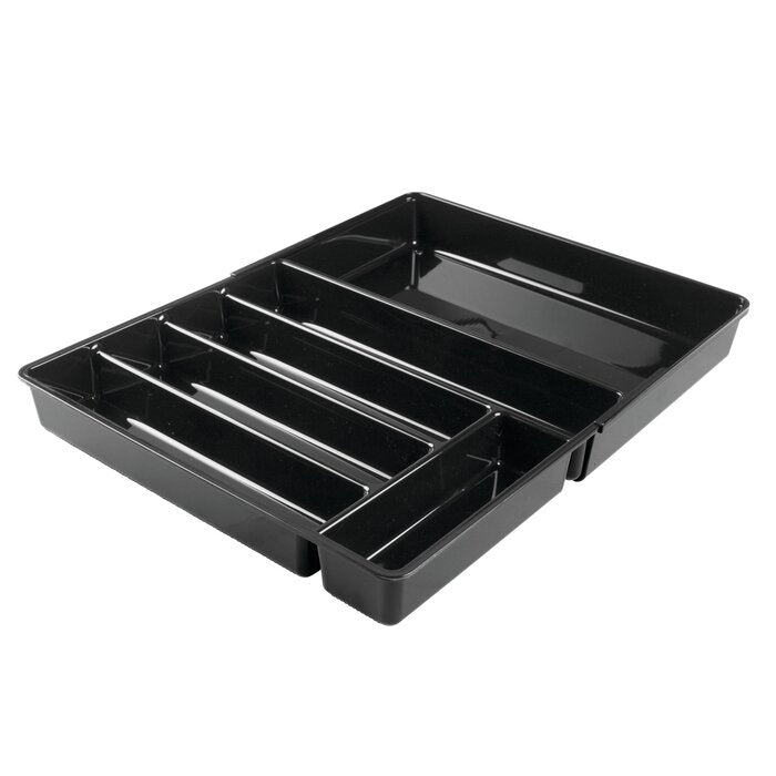 Black Eita Adjustable Flatware & Kitchen Utensils Drawer Organizer EJ854