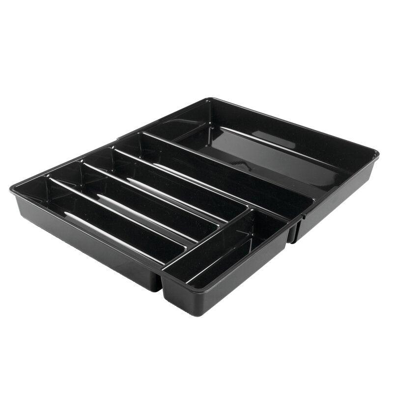 Black Eita Adjustable  Flatware & Kitchen Utensils Drawer Organizer K8136
