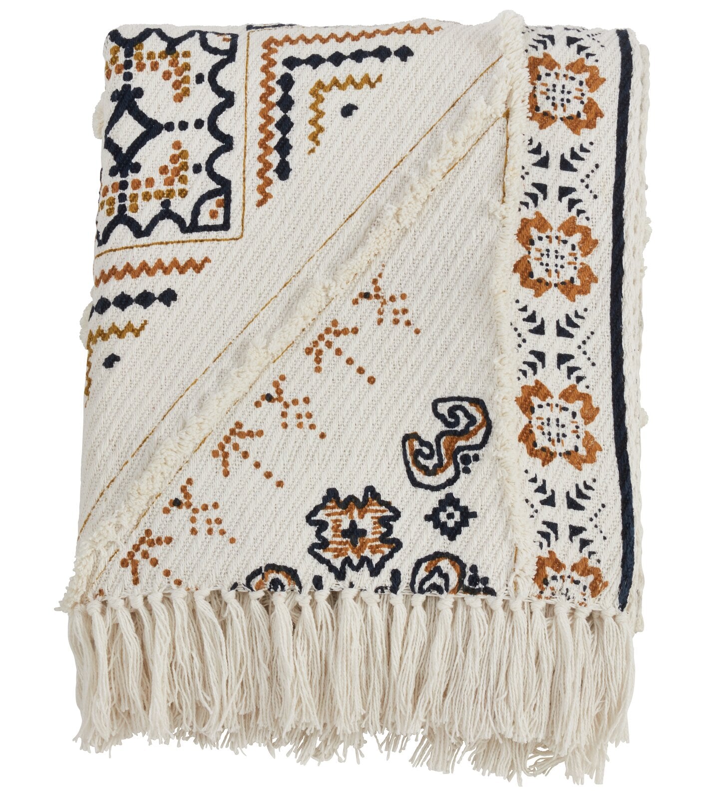 Beige/Black Eitzen Cotton Throw SC531