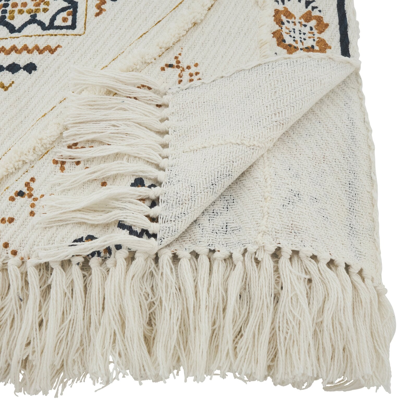 Beige/Black Eitzen Cotton Throw SC531