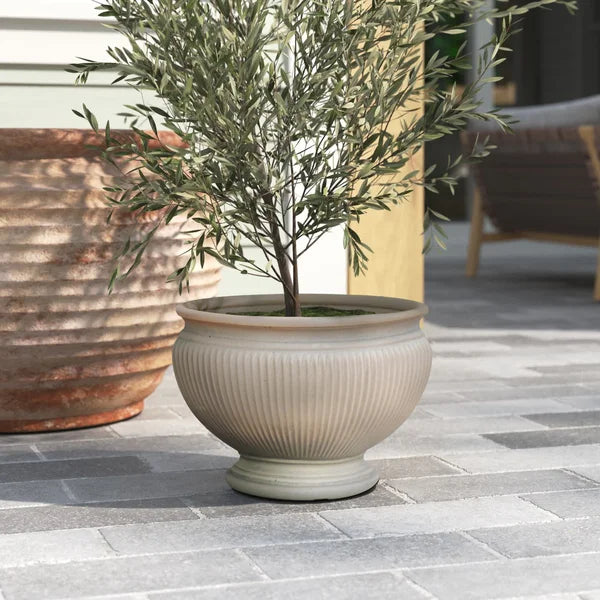 Beige Elbdrige Resin Urn Planter, set of 1