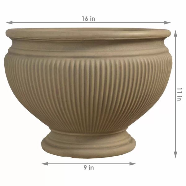 Beige Elbdrige Resin Urn Planter, set of 1