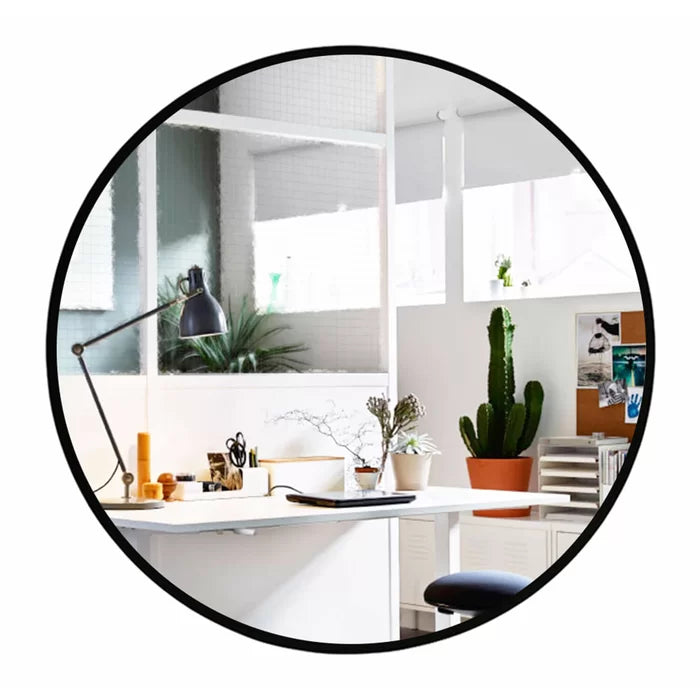 35" x 35" Black Elberta Modern & Contemporary Bathroom/Vanity Mirror