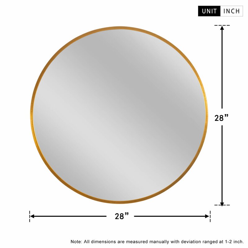 28" x 28" Gold Elberta Modern & Contemporary Bathroom / Vanity Mirror CYB658