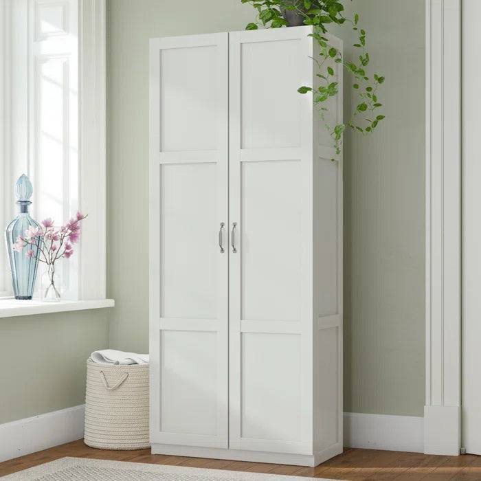 White Elborough Manufactured Wood Armoire