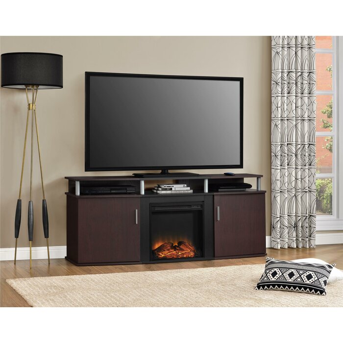 Elian TV Stand for TVs up to 70 with Fireplace Cherry K5025 Salvage Co Indy