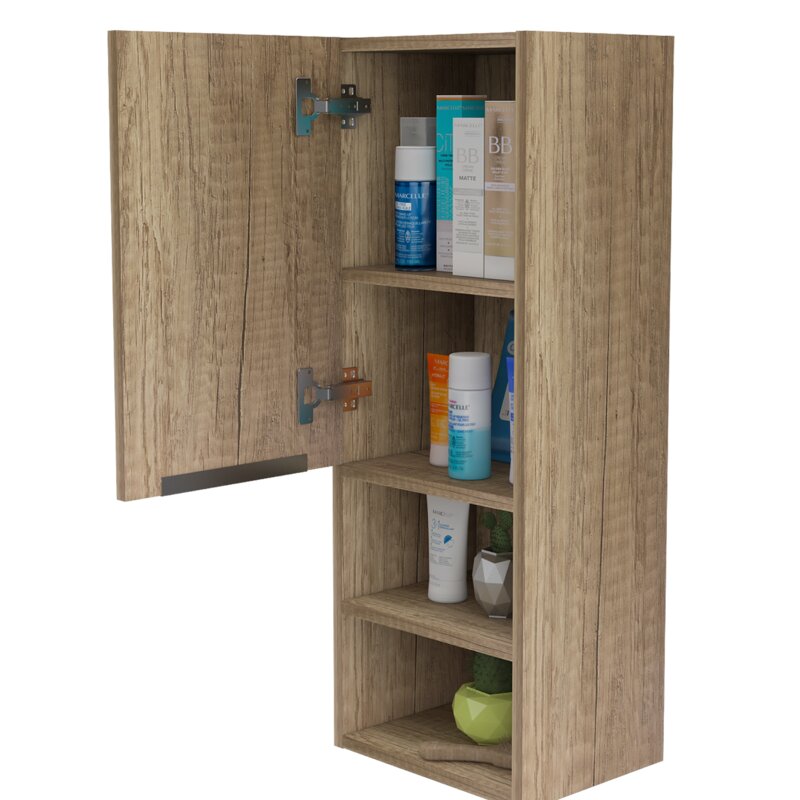 Weathered Oak  Eliasib Surface Mount Frameless Medicine Cabinet MG287