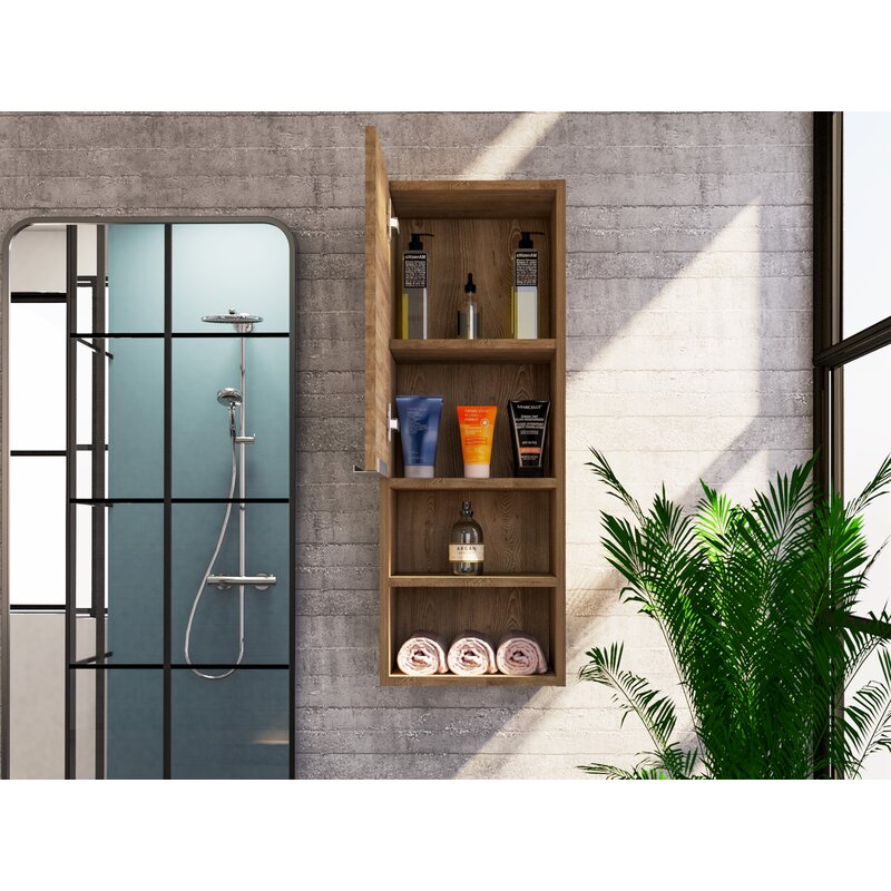 Weathered Oak  Eliasib Surface Mount Frameless Medicine Cabinet MG287