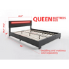 Black PU Eliason Upholstered Low Profile Platform Bed queen