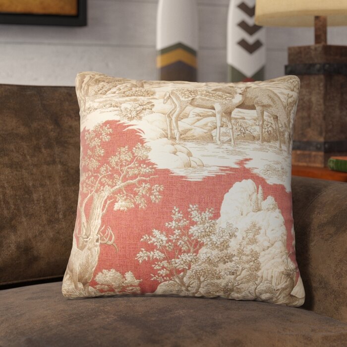 18" x 18" Elijah Toile Cotton Throw Pillow Cover