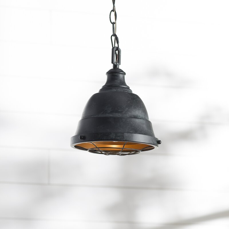 Black Patina Elinna 1-Light Single Bell Pendant 2376