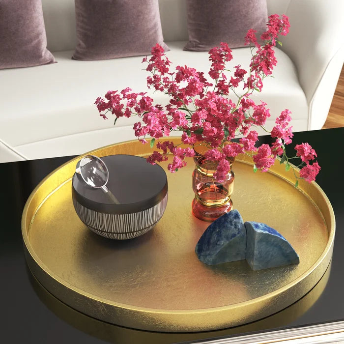 1.15" H x 15.75" W x 15.75" D Gold Elisha Tray
