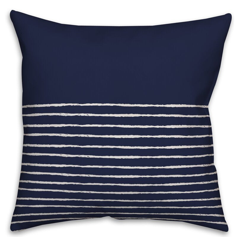 18" x 18" Navy Elivra Striped Throw Pillow CYS206