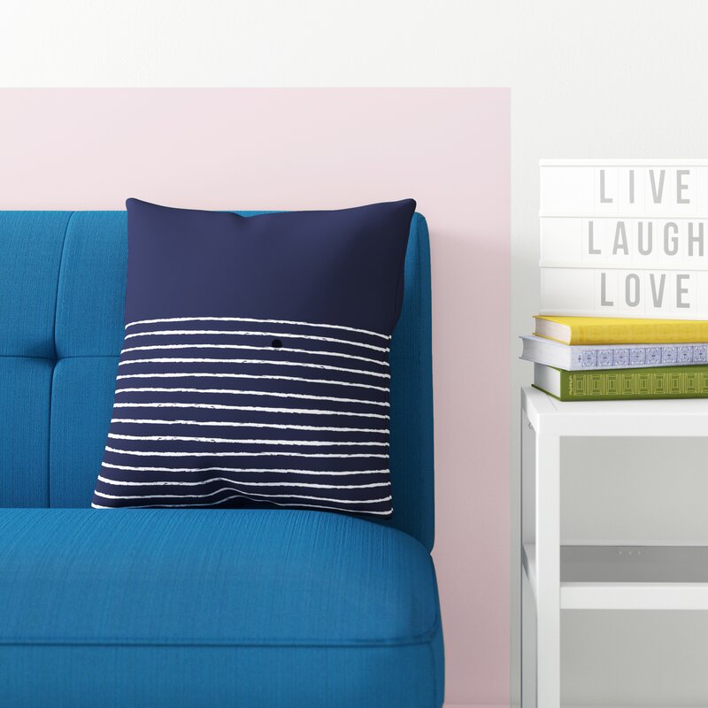 18" x 18" Navy Elivra Striped Throw Pillow CYS206