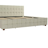 Ivory Velvet Elizabeth King Tufted Upholstered Low Profile HEADBOARD ONLY