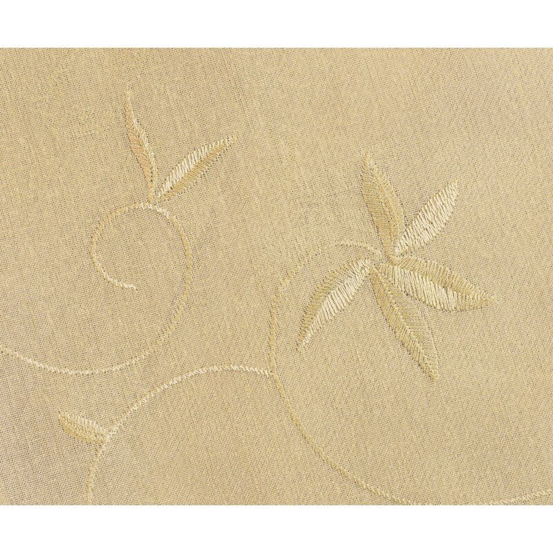 52" x 72" Elland Embroidered Floral Semi-Sheer Rod Pocket Single Curtain Panel (Set of 2)