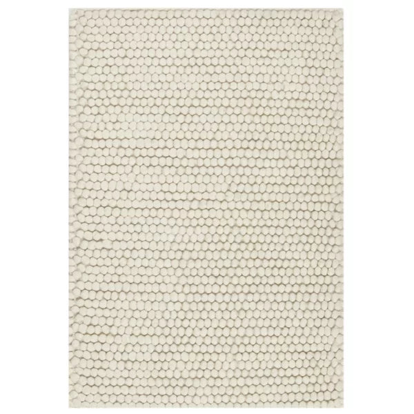 Elle Handmade Tufted Area Rug in Ivory rectangle 8'x10'