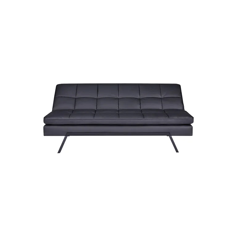 Black Emerson Full 64.2'' Wide Leather Match Convertible Sofa