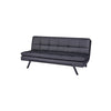 Black Emerson Full 64.2'' Wide Leather Match Convertible Sofa