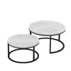 White Top/Black Base Emmaline Frame 2 Nesting Coffee Tables