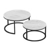 White Top/Black Base Emmaline Frame 2 Nesting Coffee Tables