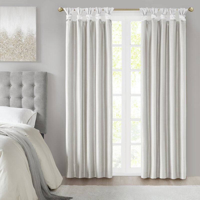 50" W x 84" L Enders Solid Color Blackout Thermal Tab top Single Curtain Panel
