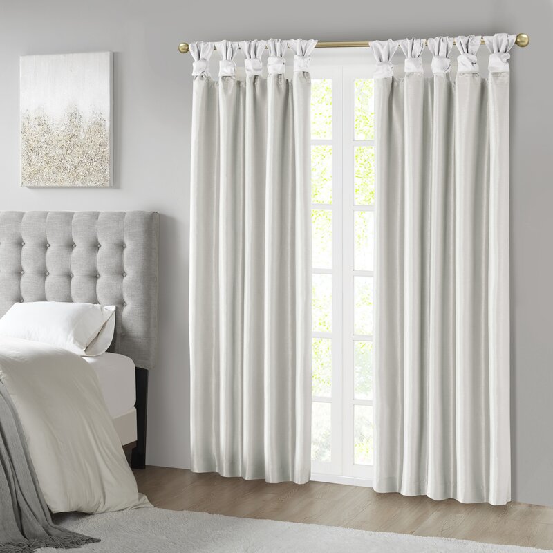 50" W x 84" L Enders Solid Color Blackout Thermal Tab top Single Curtain Panel