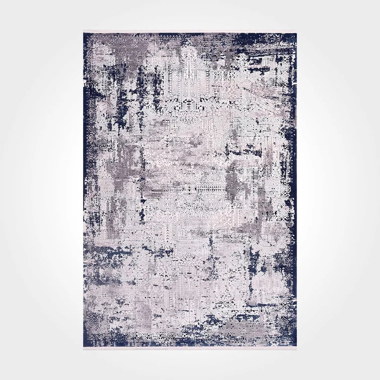 Bespoky Vintage Rugs Endre Machine Woven Abstract Area Rug In Gray runner 2'8"x9'11"