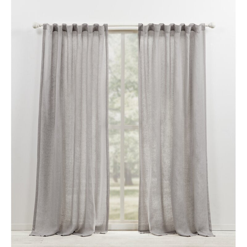 Engel Linen Sheer Rod Pocket Single Curtain Panel ( Set of 2)