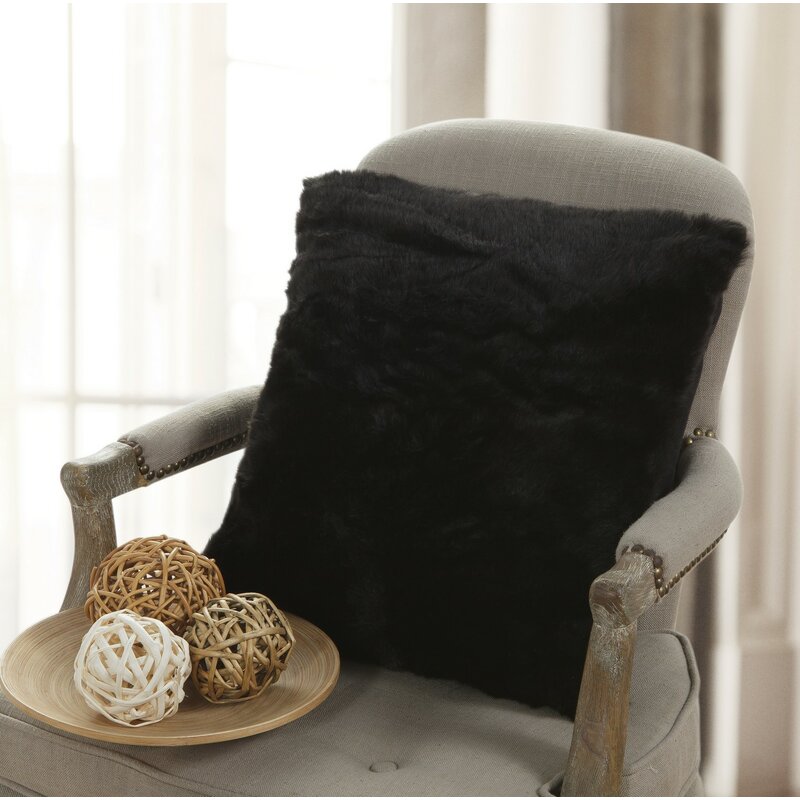 Black Engelman Fur Throw Pillow SC142