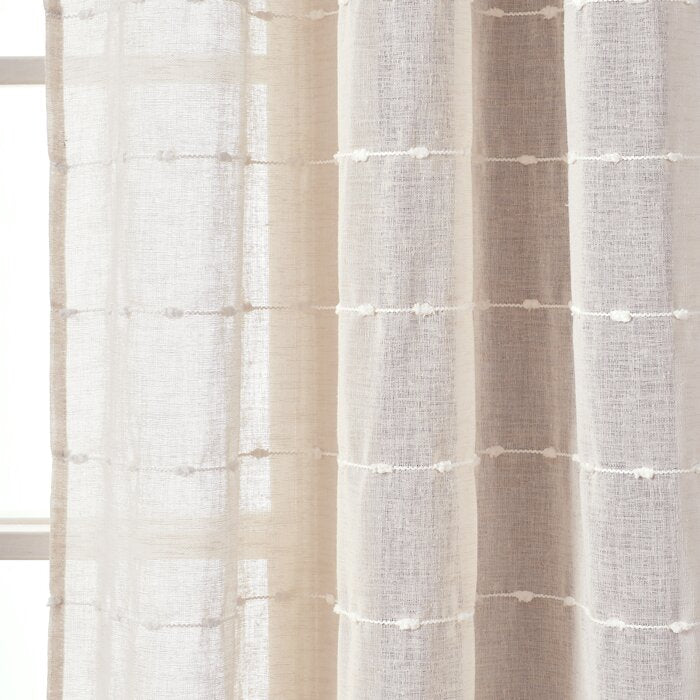 38" W x 84" L Enid Polyester Sheer Curtain Pair (Set of 2)