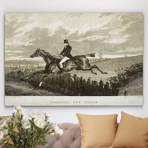 24" H x 36" W x 1.5" D Equine Sketch XXXI - Unframed Graphic Art on Canvas
