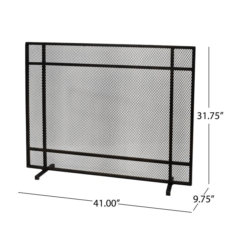 Black/Brushed/Gold Erick Iron Fireplace Screen KB1204-A5-B4-P2