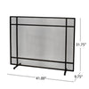 Black/Brushed/Gold Erick Iron Fireplace Screen KB1204-A5-B4-P2