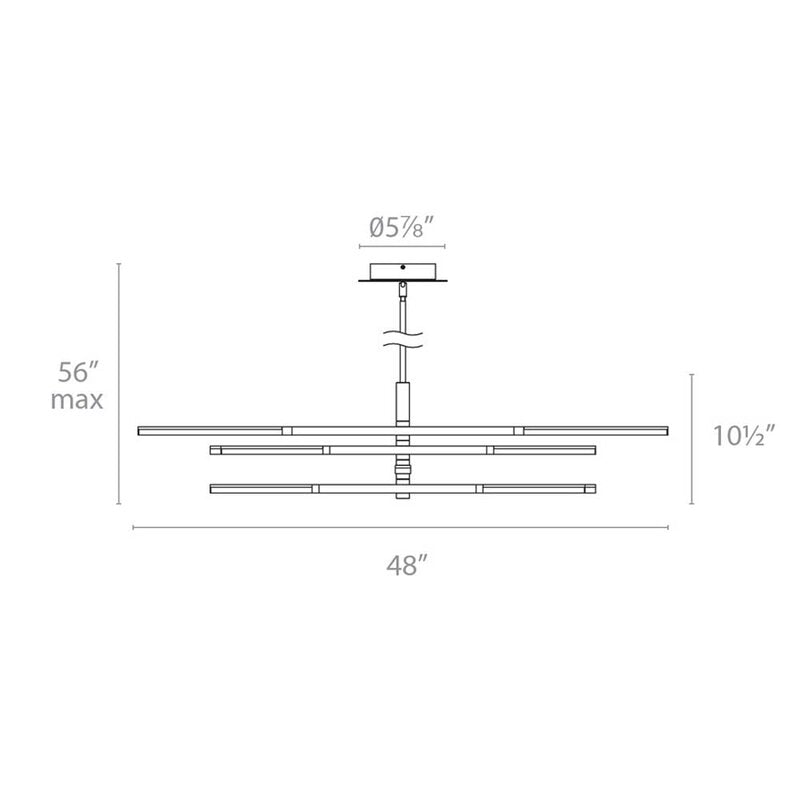 Black Erik 8 - Light  Sputnik Modern Linear LED Chandelier K8764