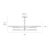 Black Erik 8 - Light  Sputnik Modern Linear LED Chandelier K8764
