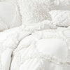 Queen Comforter + 2 Shams White Erion 3 Piece Comforter Set SC207